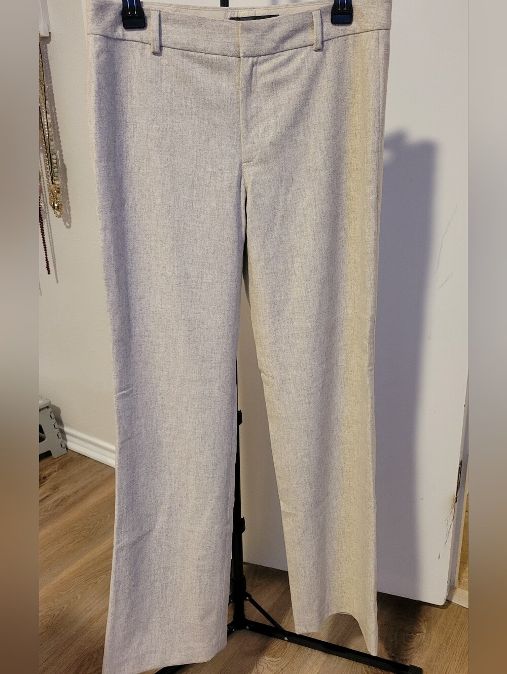 Banana Republic Cream Wool Straight-Leg Women's Trousers